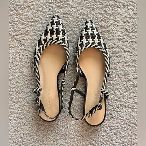 Marc Fisher Black and Cream Patterned Flats